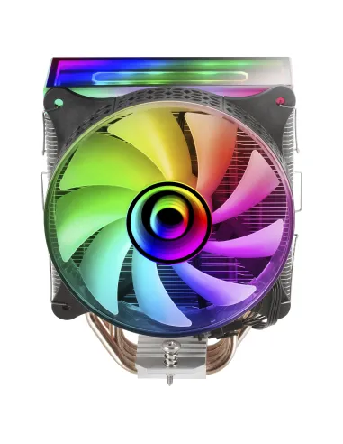 Mars Gaming MCPU-VR Negro, Disipador CPU, Doble Espejo Infinito ARGB, 4 Heatpipes HCT, TDP 180W, Ventilador Ultra-silencioso