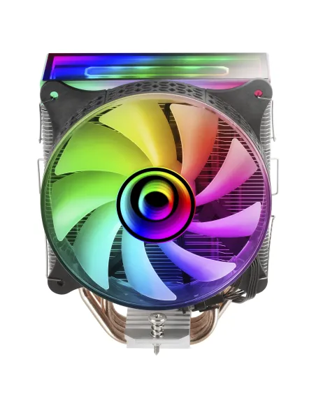 Mars Gaming MCPU-VR Negro, Disipador CPU, Doble Espejo Infinito ARGB, 4 Heatpipes HCT, TDP 180W, Ventilador Ultra-silencioso