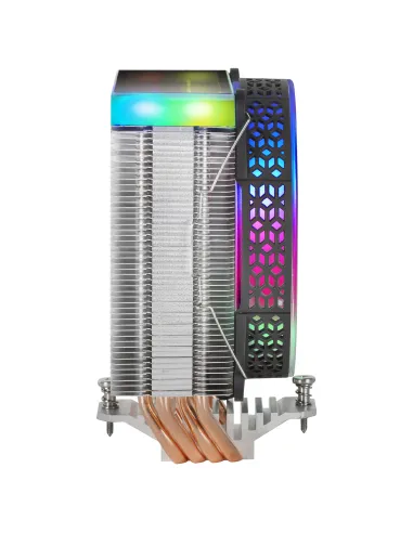 Mars Gaming MCPU-VR Negro, Disipador CPU, Doble Espejo Infinito ARGB, 4 Heatpipes HCT, TDP 180W, Ventilador Ultra-silencioso