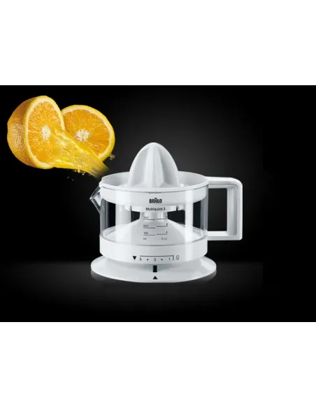 Braun TributeCollection CJ 3000 prensa de cítricos eléctricos 0,35 L 20 W Transparente, Blanco