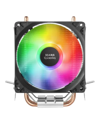 Mars Gaming MCPUARGB, Disipador CPU RGB, 2 Heatpipes HCT, TDP 130W, Silencioso, PWM