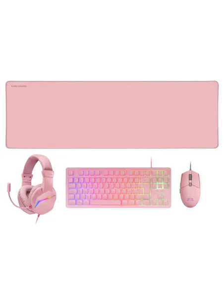 Mars Gaming MCP-RGB3, Pack Gaming Teclado Fixed RGB + Ratón Gaming RGB Flow 3200 DPI + Auriculares Over-Ear RGB + Alfombrilla