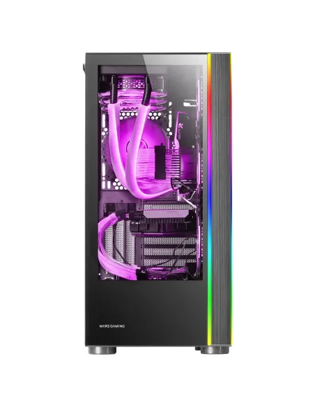 Mars Gaming MC-ULTRA, Torre Gaming Custom XXL E-ATX, Doble Tira LED ARGB, Doble Ventana Cristal Templado, Estructura Cámara