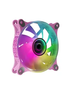 Mars Gaming MF-3D Rosa, Ventilador ARGB 360° 12cm, Espejo Infinito 3D, Sistema Anti-vibraciones, Ultra-silencioso,