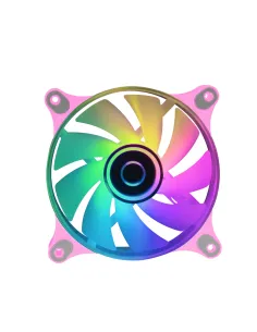 Mars Gaming MF-3D Rosa, Ventilador ARGB 360° 12cm, Espejo Infinito 3D, Sistema Anti-vibraciones, Ultra-silencioso, 2