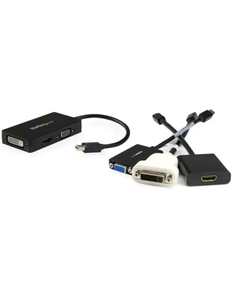 StarTech.com Adaptador Conversor de Mini DisplayPort a VGA DVI o HDMI - Convertidor A V 3 en 1 para viajes