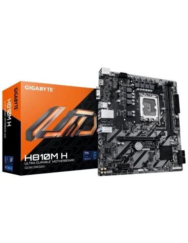 GIGABYTE H810M H Placa base - Procesadores Intel Core Ultra (Serie 2), VRM de 4+1+2 fases, hasta 6400 MHz DDR5, 1xPCIe 4.0 M.2,