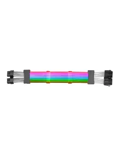 Mars Gaming MCA-16, Cable Extensor ARGB 8+8pin PCIe para Tarjeta Gráfica, LEDs Ultrabrillantes, Compatibilidad Total, AWG18 de