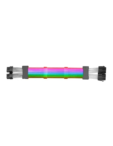 Mars Gaming MCA-16, Cable Extensor ARGB 8+8pin PCIe para Tarjeta Gráfica, LEDs Ultrabrillantes, Compatibilidad Total, AWG18 de