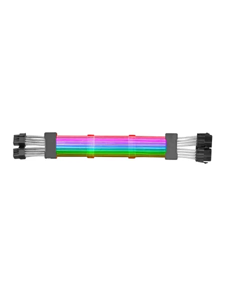 Mars Gaming MCA-16, Cable Extensor ARGB 8+8pin PCIe para Tarjeta Gráfica, LEDs Ultrabrillantes, Compatibilidad Total, AWG18 de