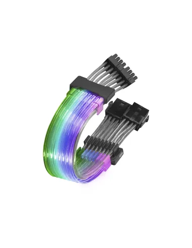 Mars Gaming MCA-16, Cable Extensor ARGB 8+8pin PCIe para Tarjeta Gráfica, LEDs Ultrabrillantes, Compatibilidad Total, AWG18 de