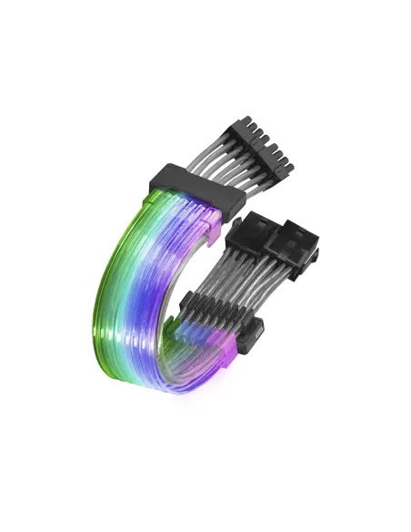 Mars Gaming MCA-16, Cable Extensor ARGB 8+8pin PCIe para Tarjeta Gráfica, LEDs Ultrabrillantes, Compatibilidad Total, AWG18 de