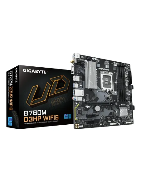 GIGABYTE B760M D3HP WIFI6 Placa base - Compatible con procesadores Intel Core 14ª generación, VRM digital de 4+1+1 fases, hasta