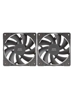 Mars Gaming MF-PROX2 Negro, Kit 2 Ventiladores 120mm, Sistema Anti-vibraciones, Ultra-silenciosos, Doble Conexión 3PIN + 4PIN 2