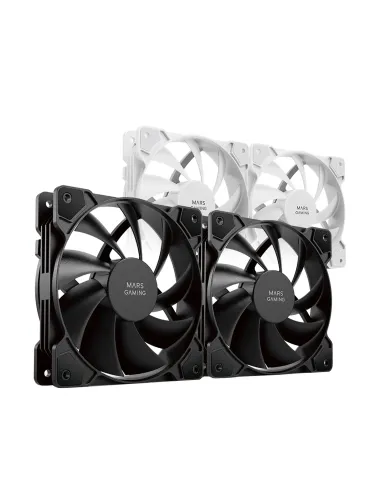 Mars Gaming MF-PROX2 Negro, Kit 2 Ventiladores 120mm, Sistema Anti-vibraciones, Ultra-silenciosos, Doble Conexión 3PIN + 4PIN