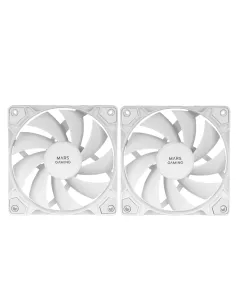 Mars Gaming MF-PROX2 Blanco, Kit 2 Ventiladores 120mm, Sistema Anti-vibraciones, Ultra-silenciosos, Doble Conexión 3PIN + 4PIN 2