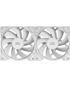Mars Gaming MF-PWMX2 Blanco, Kit 2 Ventiladores 120mm, Ultra silenciosos FDB 12dB, Sistema Anti-vibraciones, Sistema PWM