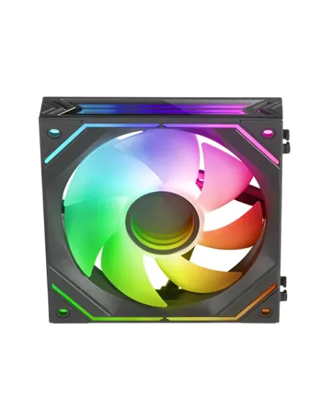 Mars Gaming MF-LINKFINITY Negro, Ventilador Modular PWM 120mm, Sistema de Conexión LINKFINITY, Iluminación Infinity Mirror ARGB