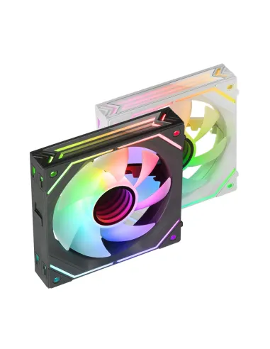 Mars Gaming MF-LINKFINITY Negro, Ventilador Modular PWM 120mm, Sistema de Conexión LINKFINITY, Iluminación Infinity Mirror ARGB