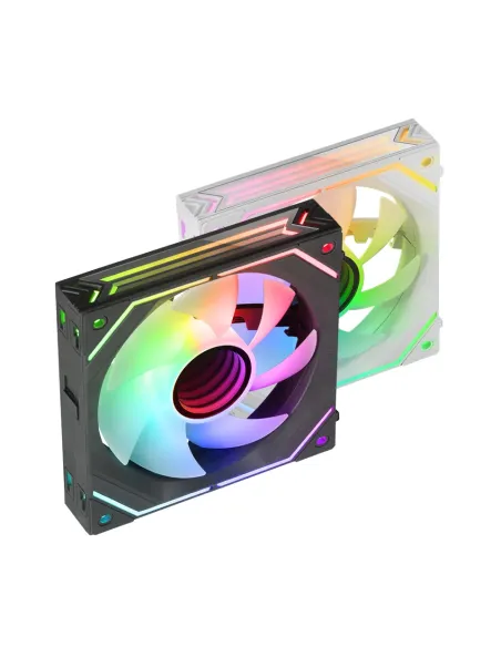 Mars Gaming MF-LINKFINITY Negro, Ventilador Modular PWM 120mm, Sistema de Conexión LINKFINITY, Iluminación Infinity Mirror ARGB