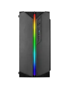 Mars Gaming MC-S1 Negro, Caja PC Compacta Gaming Micro-ATX, Iluminación ARGB 12 Modos, Ventilador FRGB, Ventana Lateral Completa 2
