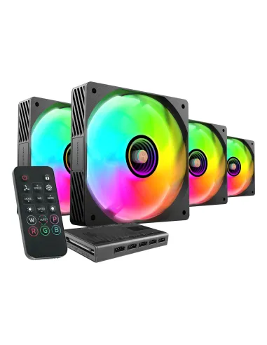 Mars Gaming MFSI4KIT sistema de refrigeración para ordenador Carcasa del ordenador Ventilador 12 cm Negro