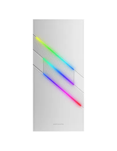 Mars Gaming MC-U3, Caja PC Gaming ATX XL, Frontal Triple ARGB, Ventilador 12cm ARGB, Ventana Cristal Templado, Blanco