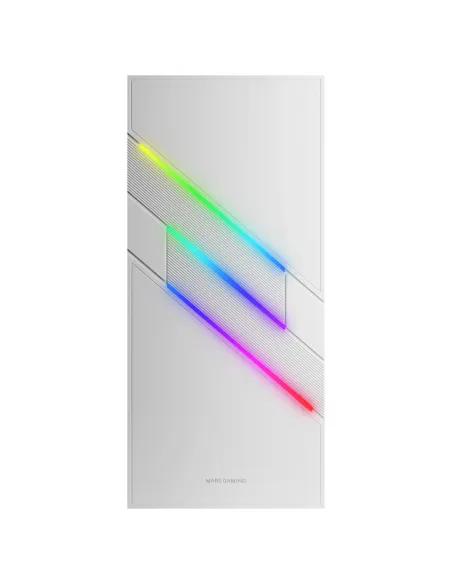 Mars Gaming MC-U3, Caja PC Gaming ATX XL, Frontal Triple ARGB, Ventilador 12cm ARGB, Ventana Cristal Templado, Blanco