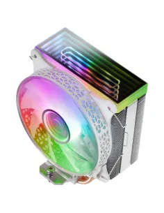 Mars Gaming MCPU-VR, Disipador CPU, Doble Espejo Infinito ARGB, 4 Heatpipes HCT, TDP 180 W, Ventilador Ultra-silencioso PWM 12 2