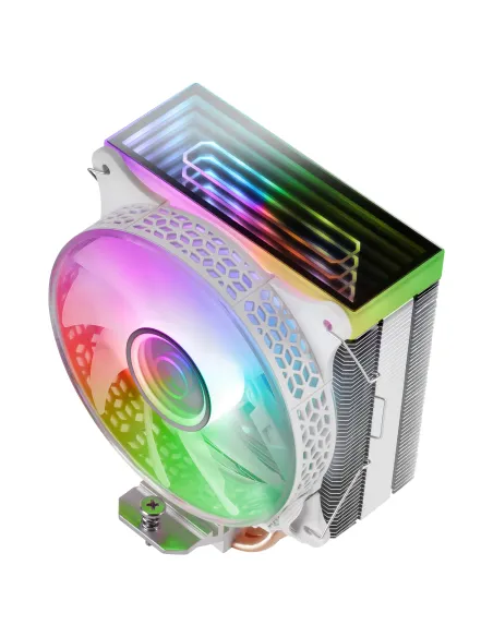 Mars Gaming MCPU-VR, Disipador CPU, Doble Espejo Infinito ARGB, 4 Heatpipes HCT, TDP 180 W, Ventilador Ultra-silencioso PWM 12