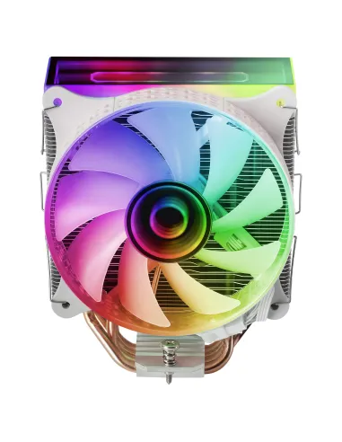 Mars Gaming MCPU-VR, Disipador CPU, Doble Espejo Infinito ARGB, 4 Heatpipes HCT, TDP 180 W, Ventilador Ultra-silencioso PWM 12