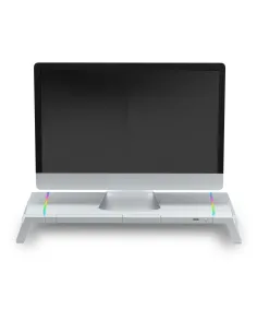 Mars Gaming MGS-ONE Blanco, Soporte Monitor RGB Chroma, Tamaño Ajustable, Soporte Smartphone y Tablet, USB 2.0 Frontal 2