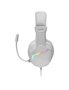 Mars Gaming MH122 Blanco, Cascos Gaming FRGB Over Ear con Micrófono, Sonido HiFi, Cancelación de Sonido, Ultraligeros, PS4 PS5 2
