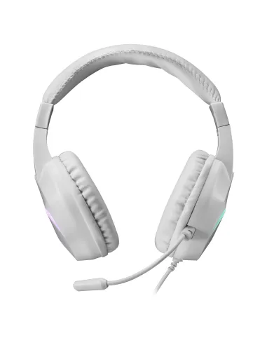 Mars Gaming MH122 Blanco, Cascos Gaming FRGB Over Ear con Micrófono, Sonido HiFi, Cancelación de Sonido, Ultraligeros, PS4 PS5