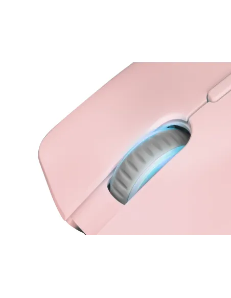 Mars Gaming MMAX, Ratón Ultraligero 69g, Óptico 12400DPI, Chroma RGB, Soft, Rosa