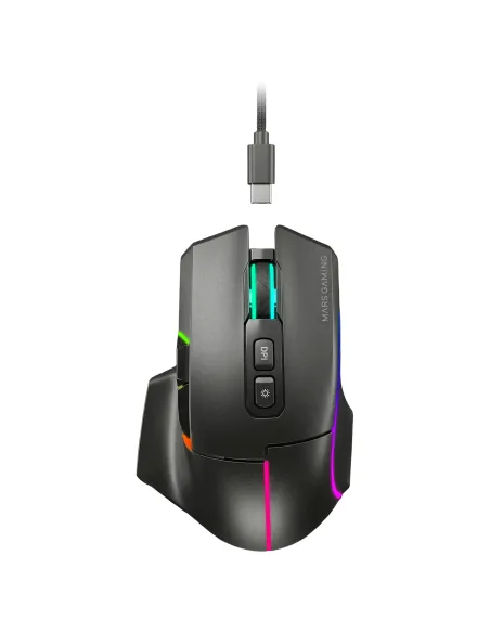 Mars Gaming MMWVECTOR ratón Juego mano derecha RF Wireless + Bluetooth + USB Type-A Óptico 12000 DPI