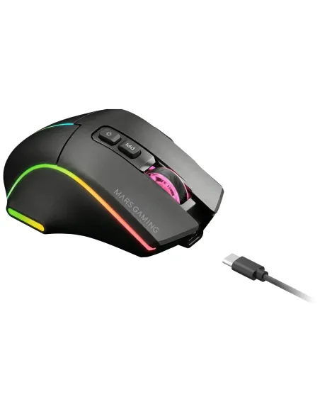Mars Gaming MMWVECTOR ratón Juego mano derecha RF Wireless + Bluetooth + USB Type-A Óptico 12000 DPI