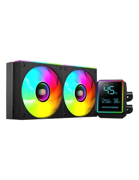 Mars Gaming ML-LCDPRO240 Procesador Sistema de refrigeración líquida todo en uno 12 cm Negro 1 pieza(s)