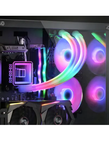 Mars Gaming ML-ULTRA240 Negro, Refrigeración Líquida CPU, TDP 500W, Espejo Infinito, 2 Ventiladores Silenciosos FDB ARGB, Tubos