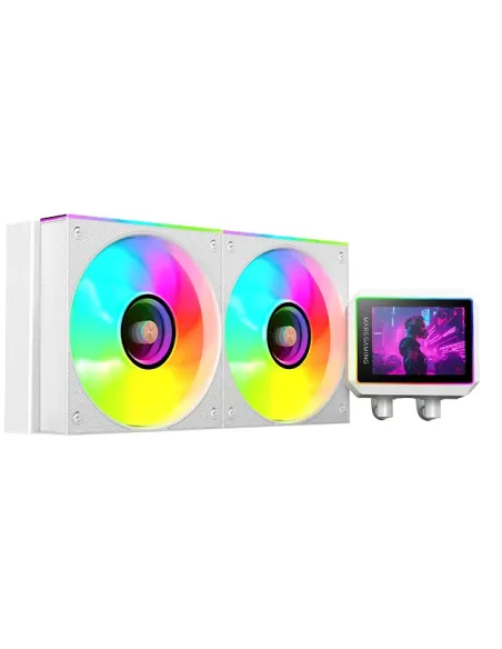 Mars Gaming ML-VISIONII240W Procesador Sistema de refrigeración líquida todo en uno 12 cm Blanco 1 pieza(s)