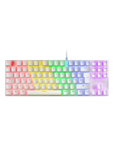 Mars Gaming MK80 Blanco, Teclado Gaming Mecánico TKL FRGB, Antighosting, Switch Mecánico Rojo, Idioma Italiano