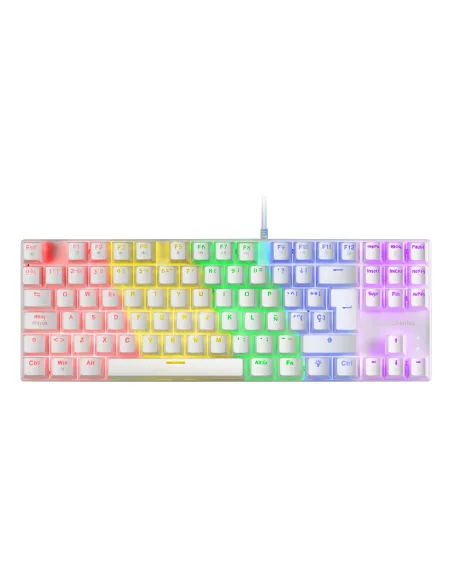 Mars Gaming MK80 Blanco, Teclado Gaming Mecánico TKL FRGB, Antighosting, Switch Mecánico Rojo, Idioma Italiano