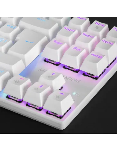 Mars Gaming MK80 Blanco, Teclado Gaming Mecánico TKL FRGB, Antighosting, Switch Mecánico Rojo, Idioma Italiano