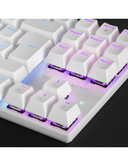Mars Gaming MK80 Blanco, Teclado Gaming Mecánico TKL FRGB, Antighosting, Switch Mecánico Rojo, Idioma Italiano