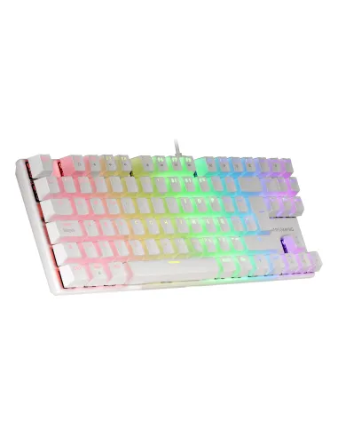 Mars Gaming MK80 Blanco, Teclado Gaming Mecánico TKL FRGB, Antighosting, Switch Mecánico Rojo, Idioma Italiano