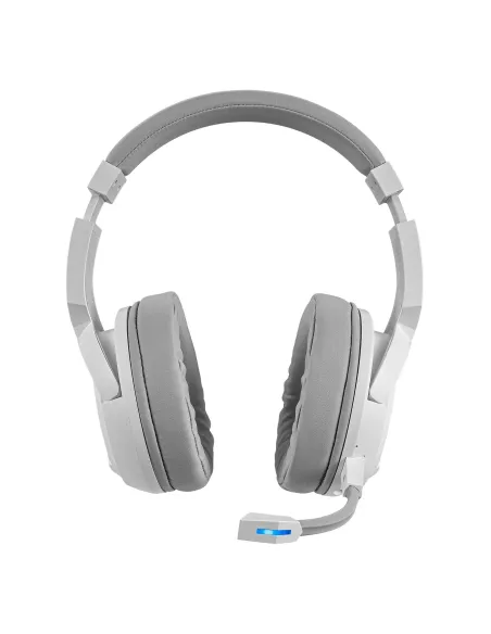 Mars Gaming MHW-100 Blanco, Auriculares Inalámbricos ARGB Flow, Micrófono ENC Extraíble,Cancelación de Ruido Activa ENC +