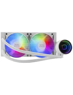 Mars Gaming ML-ONE240 Blanco, Refrigeración Líquida CPU, TDP 400W, Espejo Infinito, 2 Ventiladores FRGB Silenciosos, 2