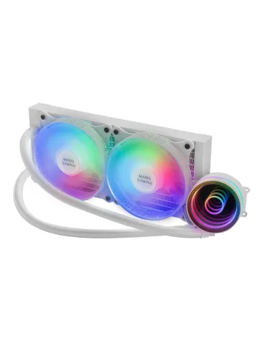 Mars Gaming ML-ONE240 Blanco, Refrigeración Líquida CPU, TDP 400W, Espejo Infinito, 2 Ventiladores FRGB Silenciosos,