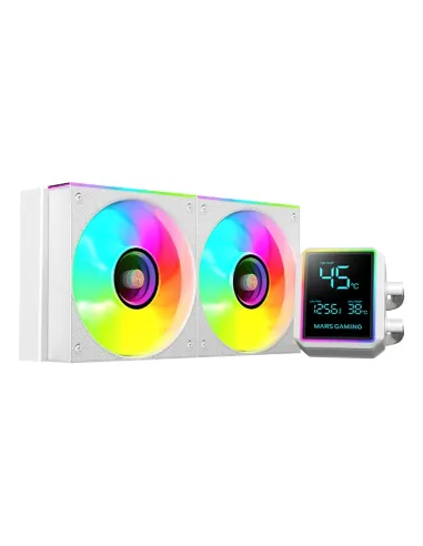 Mars Gaming ML-LCDPRO240W Procesador Sistema de refrigeración líquida todo en uno 12 cm Blanco 1 pieza(s)