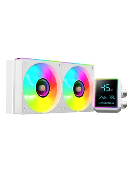 Mars Gaming ML-LCDPRO240W Procesador Sistema de refrigeración líquida todo en uno 12 cm Blanco 1 pieza(s)